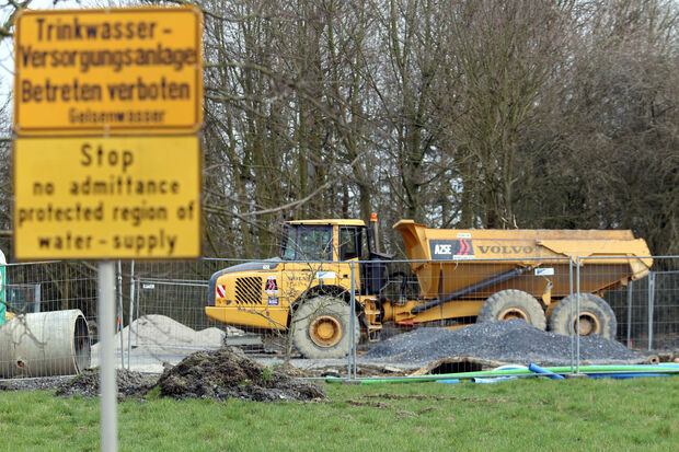 Baustelle am Trinkwasserspeicher auf der Haarhöhe in Wickede FOTO: ANDREAS DUNKER
