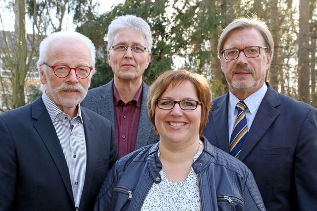 Der geschäftsführende Vorstand der Wickeder Kolpingfamilie (von links): Kassierer Heinz-Josef Senger, Schriftführer Peter Hesse, 2. Vorsitzende Nicole Sporenberg und 1. Vorsitzender Bernhard Arndt ARCHIVFOTO: ANDREAS DUNKER