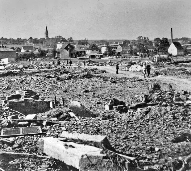 Das Wickeder Ruhrtal nach der Möhnekatastrophe am 17. Mai 1943 ARCHIVFOTO: KREISARCHIV SOEST