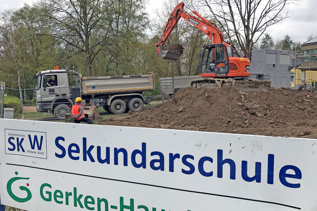 Beginn der Bauarbeiten für den Erweiterungsbau an der Wickeder Sekundarschule ARCHIVFOTO: ANDREAS DUNKER