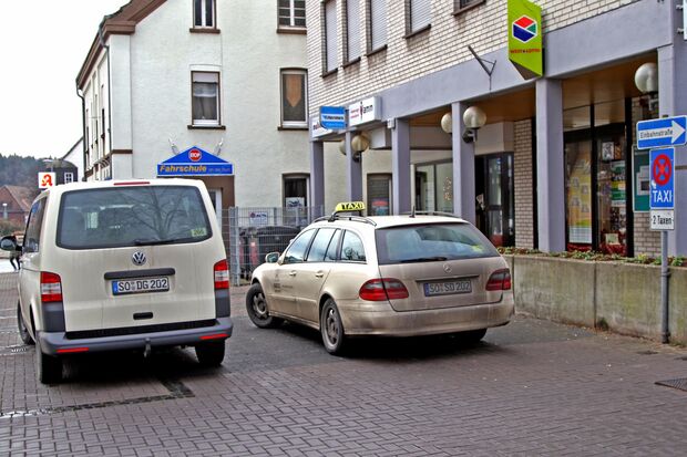 Der aktuelle Taxistand in der Ortsmitte FOTO: CARINA WESTERWELLE